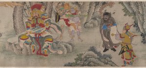 Recherche des démons dans les montagnes, rouleau, c.1630 - Chinese School